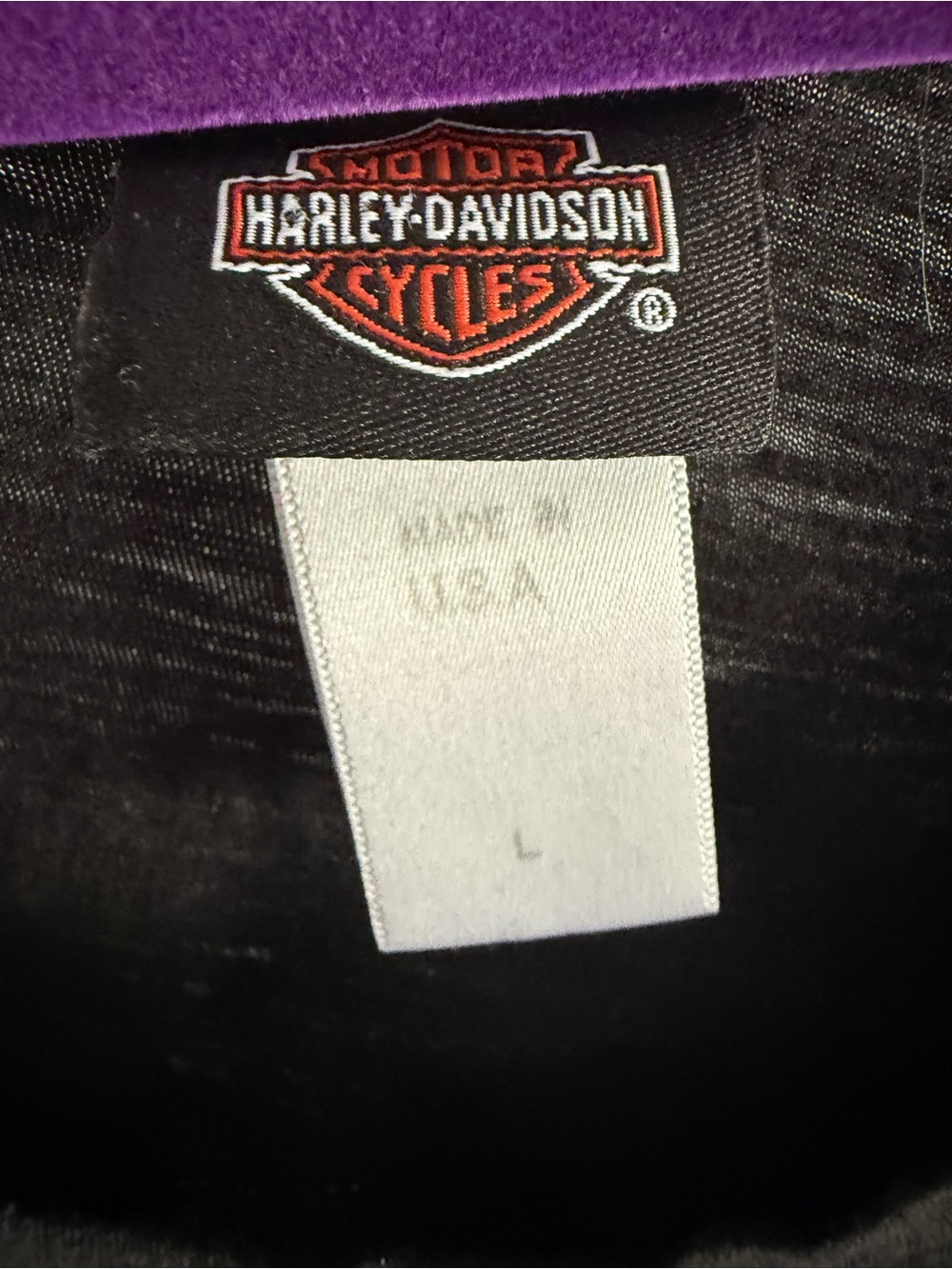 Harley-Davidson Black Logo Label Top - Picture 3 of 7